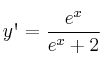 y\textsc{\char13} = \frac{e^x}{e^x+2}