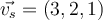 \vec{v_s} = (3,2,1)