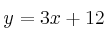 y = 3x + 12