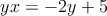 yx=-2y+5