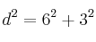 d^2=6^2+3^2