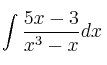 \int \frac{5x-3}{x^3-x} dx