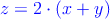 \textcolor{blue}{z=2 \cdot (x+y)}
