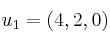 u_1=(4,2,0)