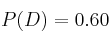 P(D)=0.60