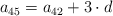 a_{45} = a_{42} + 3 \cdot d