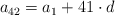 a_{42} = a_1 + 41 \cdot d