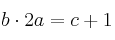 b \cdot 2a = c+1