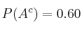 P(A^c)=0.60