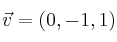 \vec{v}=(0,-1,1)