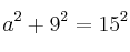 a^2+9^2=15^2