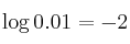 \log {0.01} = -2