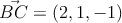 \vec{BC} = (2,1,-1)