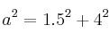 a^2 = 1.5^2 + 4^2