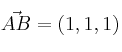 \vec{AB}=(1,1,1)