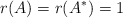 r(A)=r(A^*)=1 