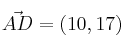 \vec{AD}=(10,17)