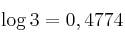 \log{3} = 0,4774