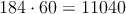 184 \cdot 60 = 11040
