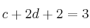 c+2d+2=3