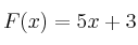 F(x)=5x+3