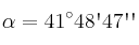 \alpha = 41^\circ 48\textsc{\char13} 47\textsc{\char13}\textsc{\char13} \alpha = 41^\circ 48\textsc{\char13} 47\textsc{\char13}\textsc{\char13}