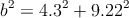 b^2=4.3^2+9.22^2
