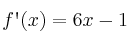 f\textsc{\char13}(x)=6x-1