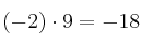 (-2) \cdot 9 = -18