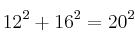 12^2+16^2=20^2