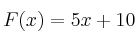 F(x)=5x+10