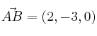 \vec{AB}=(2,-3,0)