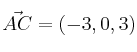 \vec{AC}=(-3,0,3)