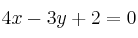 4x-3y+2=0