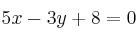 5x-3y+8=0