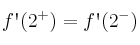 f\textsc{\char13}(2^+)=f\textsc{\char13}(2^-)