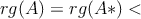 rg(A) = rg(A*) <