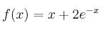 f(x)=x+2e^{-x}