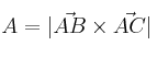 A = |\vec{AB} \times \vec{AC}|