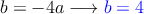 b=-4a  \longrightarrow \textcolor{blue}{b=4}