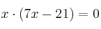 x \cdot (7x - 21) = 0