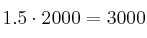 1.5 \cdot 2000 = 3000