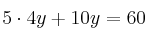 5 \cdot 4y + 10y = 60