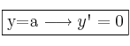 \fbox{y=a \longrightarrow y\textsc{\char13}=0}