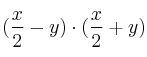 (\frac{x}{2}-y) \cdot (\frac{x}{2}+y)