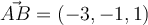 \vec{AB} = (-3,-1,1)