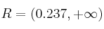 R = \left( 0.237, +\infty \right)