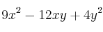 9x^2 - 12xy + 4y^2