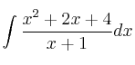 \int \frac{x^2+2x+4}{x+1} dx