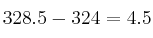 328.5 - 324 = 4.5